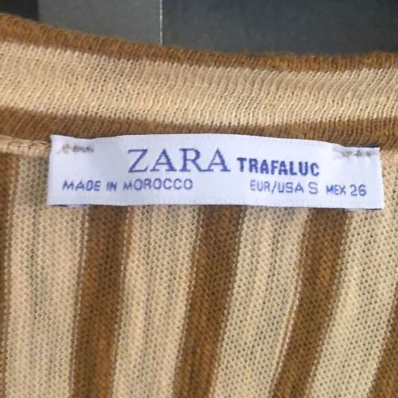 Zara Tan striped wrap top size S - Picture 2 of 4